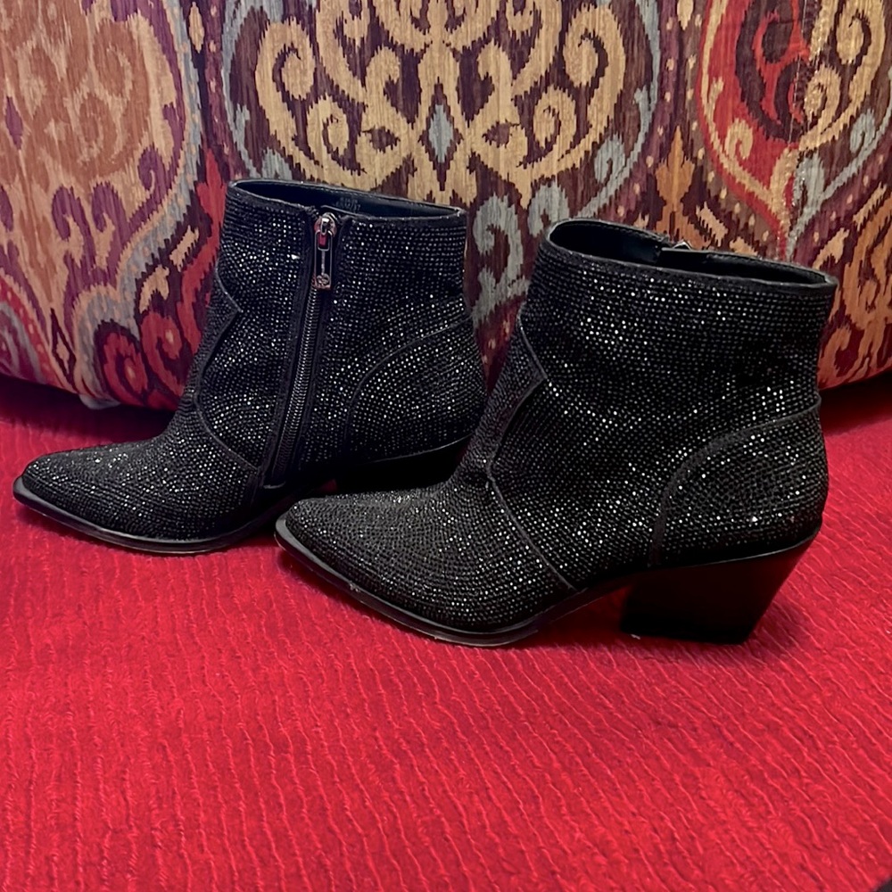 Jessica Simpson Black Glitter Gabor Zalor Boot
